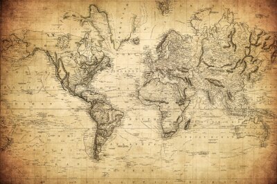 Vintage kaart van de wereld 1814 ..