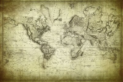 vintage kaart van de wereld
