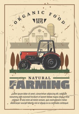 Poster Vintage landbouwvoertuigen