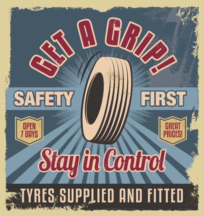 Poster Vintage retro stijl teken. Metalen tin reclameposter