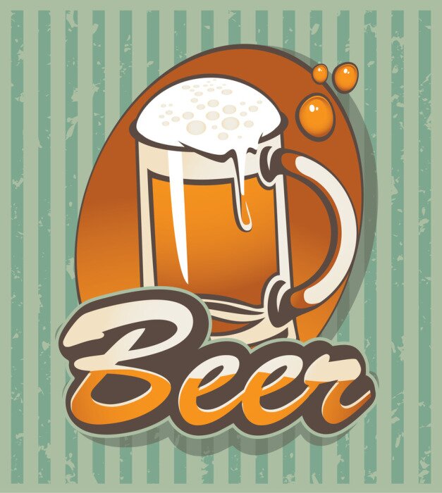 Poster Vintage stijl bier