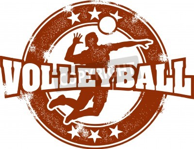 Poster Vintage Volleyball Sport Stamp