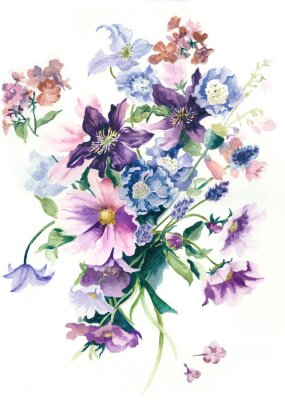Poster Violet bloemstuk