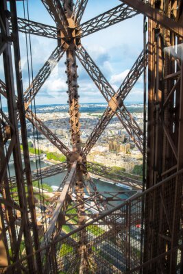 Poster vista di Parigi dall'ascensore della Torre Eiffel