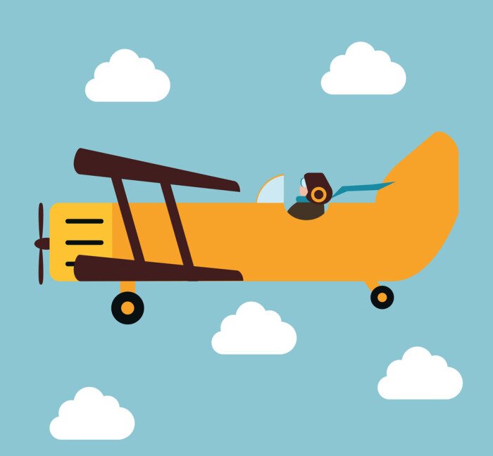 Poster Vliegtuig en reizen