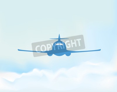 Poster vliegtuig in de lucht illustratie