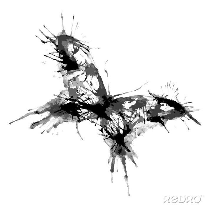 Poster Vlinder in zwart-wit