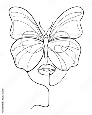 Poster Vlinder vrouw