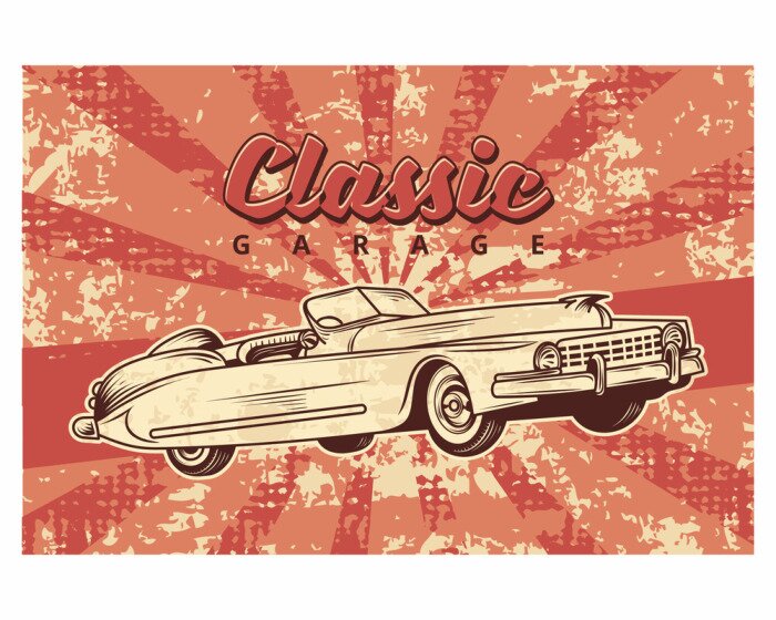 Poster Voertuig in klassieke stijl