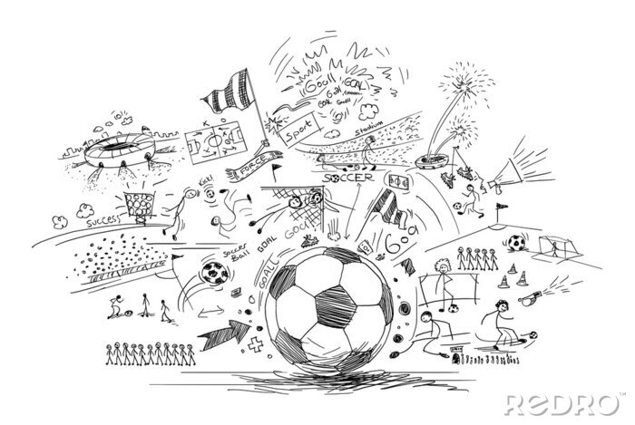 Poster voetbal doodle