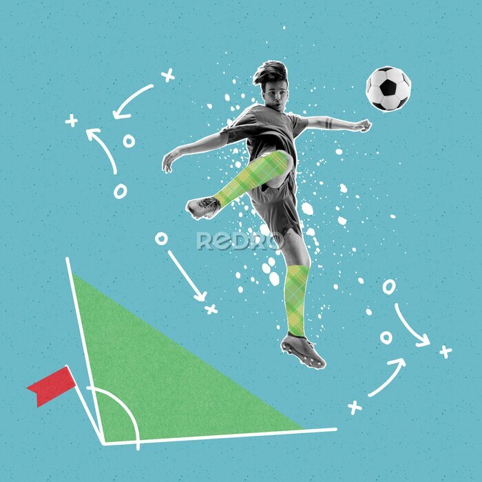 Poster Voetbal grafische collage