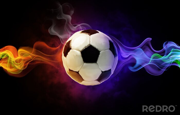 Poster Voetbal in vlammen