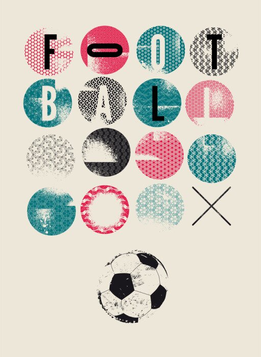 Poster Voetbal moderne affiche