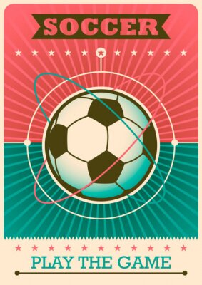 Poster Voetbal retro illustratie