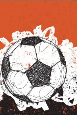 Poster Voetbalafbeeldingen met een schets van de bal