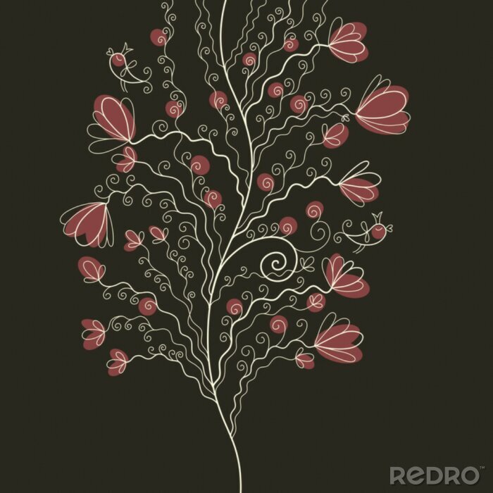 Poster Vogels en bloemen voor kinderen