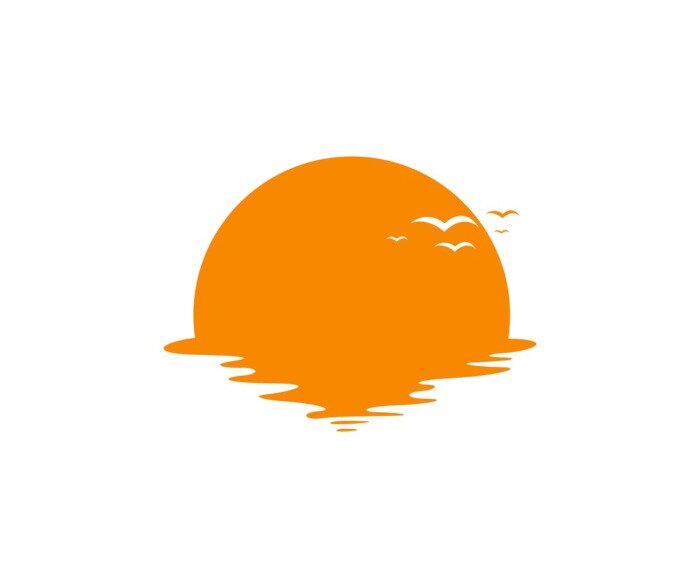 Poster Vogels op een achtergrond van zonsondergang