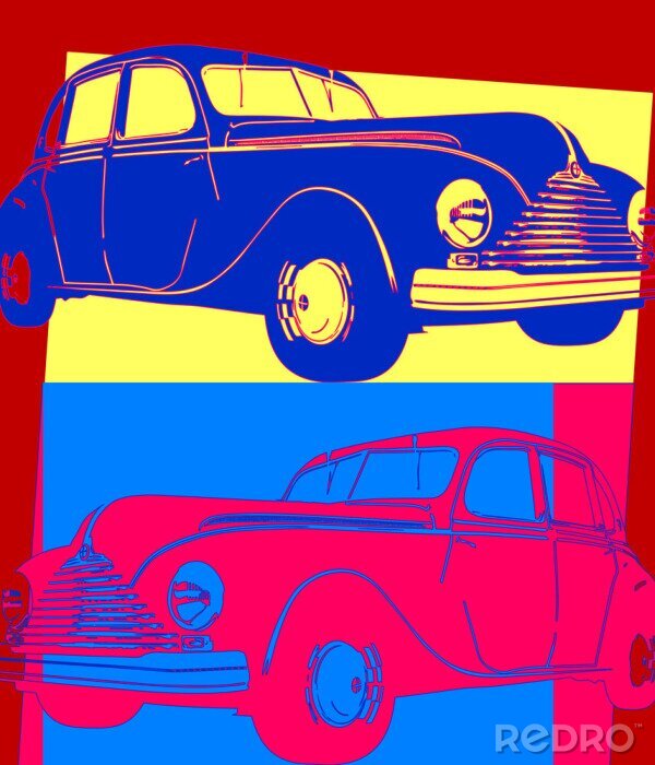 Poster Voiture vintage pop