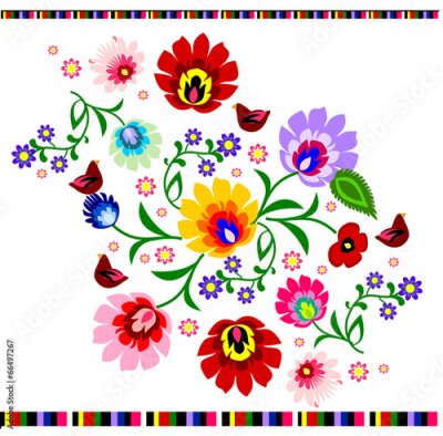 Poster Volksversiering met bloemen