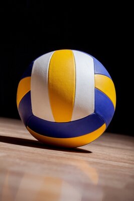 Poster Volleybal op een houten vloer