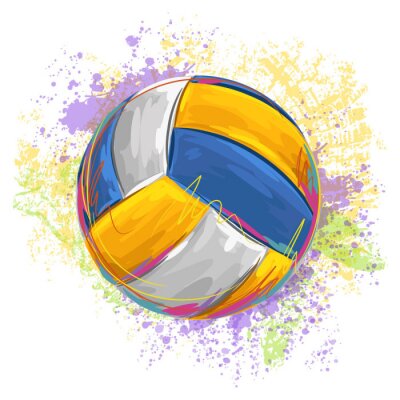 Volleyball Alle elementen zijn in verschillende lagen en gegroepeerd.