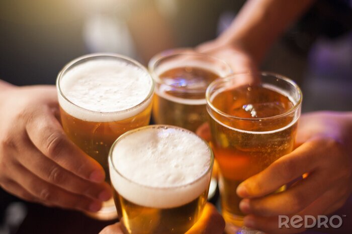 Poster Vrienden die bier drinken