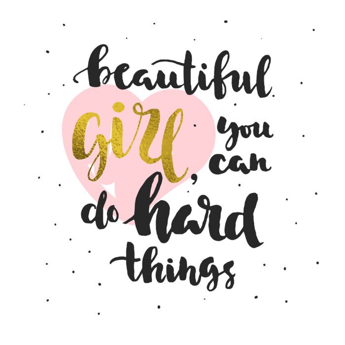 Poster Vrouwelijk citaat op een esthetische achtergrond