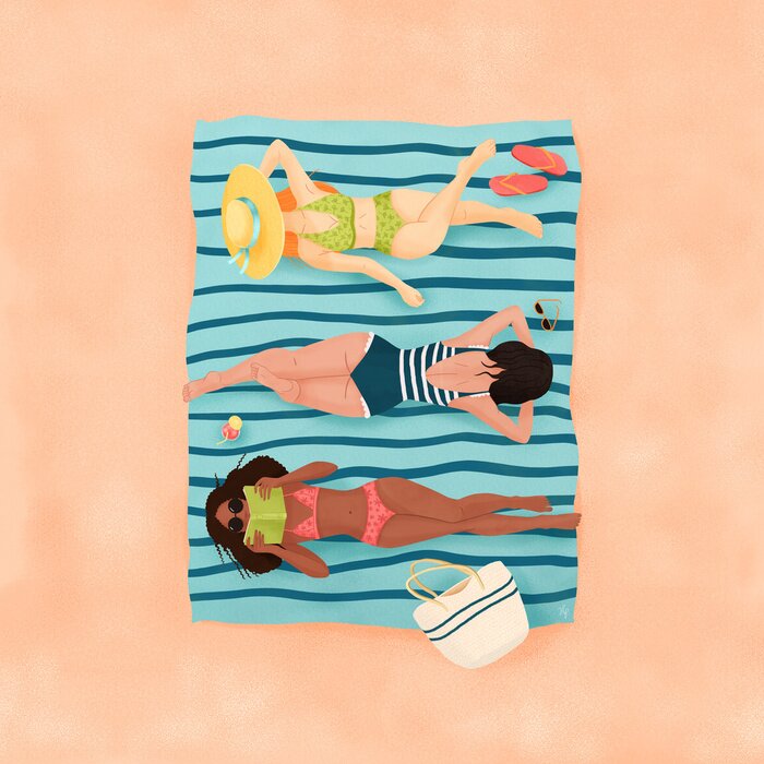 Poster Vrouwen op het strand