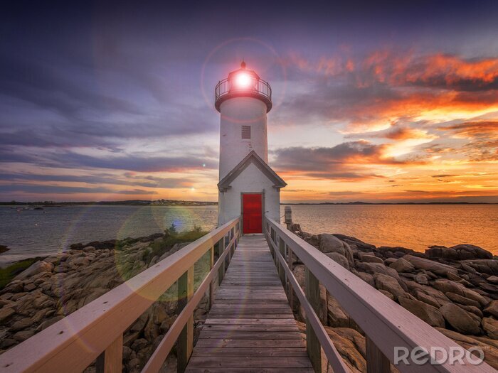 Poster Vuurtoren met 3D brug