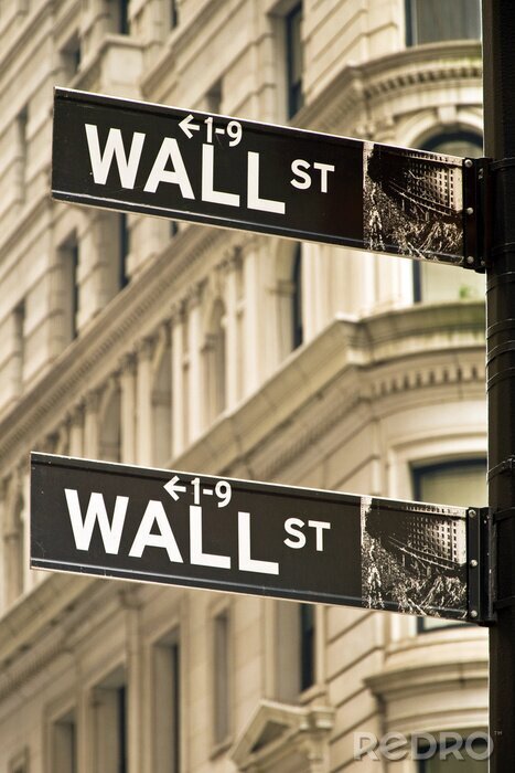 Poster Wall Street borden in New York city