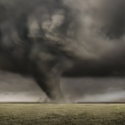Poster Weerloze natuur en een tornado
