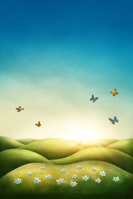 Poster weide van de lente