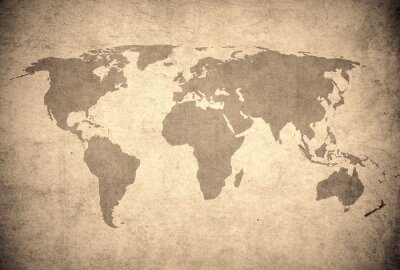 Wereldkaart in sepia kleur