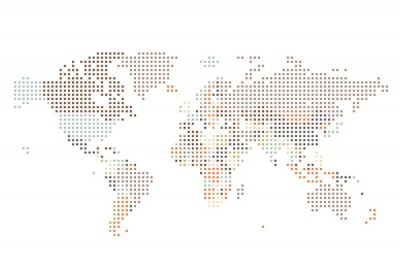 Wereldkaart met vierkanten