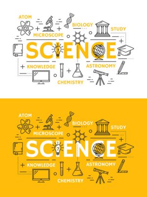 Poster Wetenschap en onderwijs overzichtssymbolen