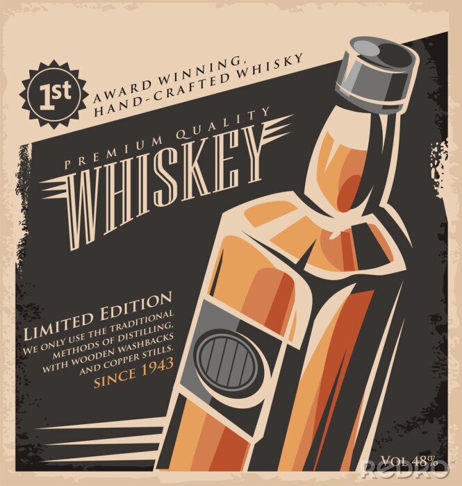 Poster Whisky vintage poster design template