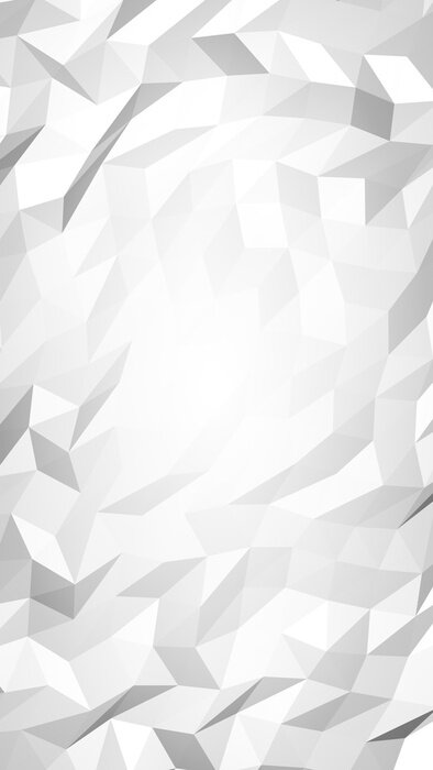 Poster White abstract background. Lowpoly backdrop. Crumpled paper. 3D illustration