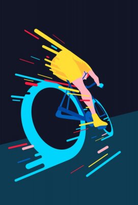 Poster wielrennen op de weg