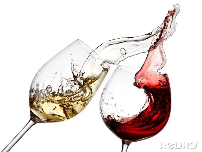 Poster Wijn in glazen op een witte achtergrond
