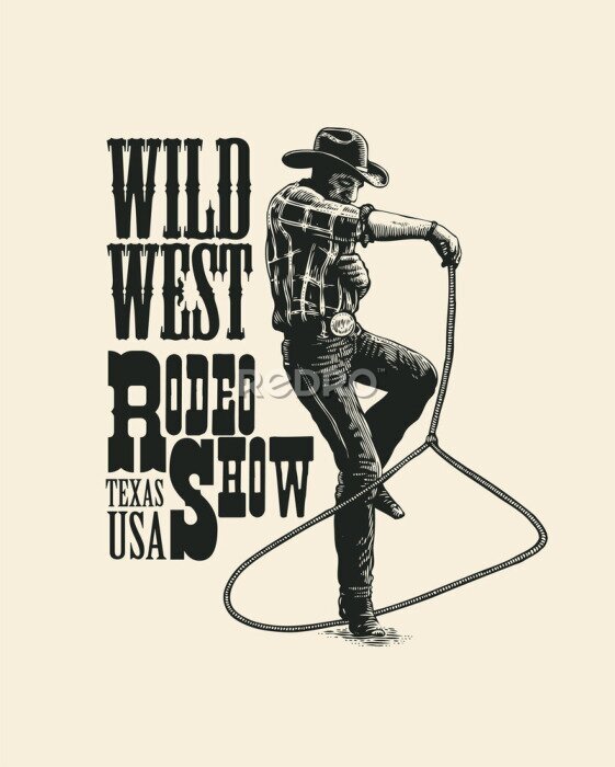 Poster Wilde westen rodeo