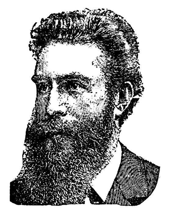 Poster William Roentgen, vintage illustration