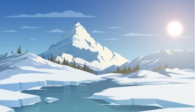 Poster Winter bergpanorama