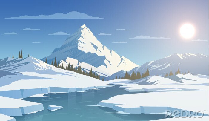 Poster Winter bergpanorama