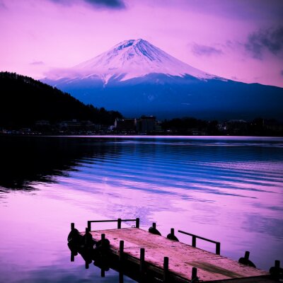Winterlandschap van de berg Fuji