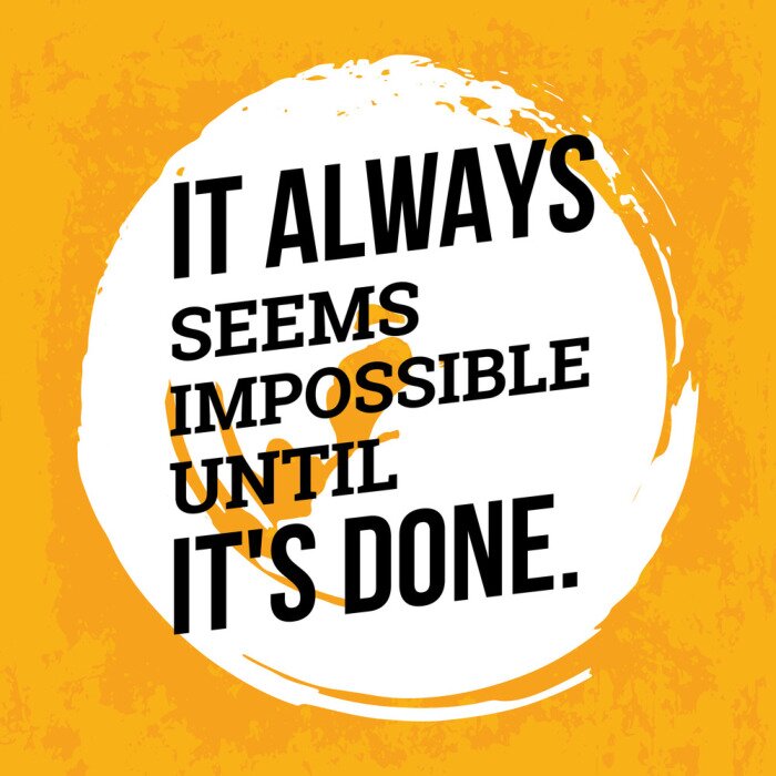 Poster Witte en gele afbeeldingen met een zin