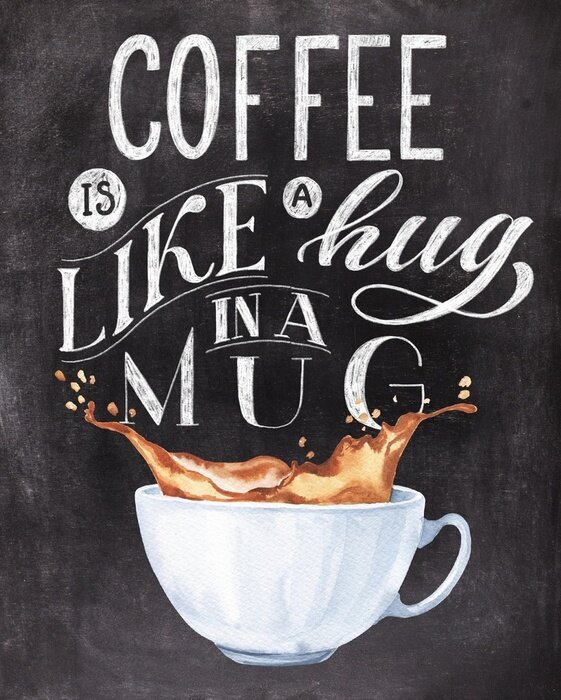 Poster Witte kop koffie