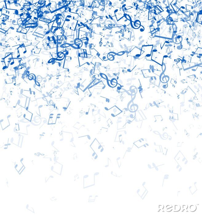 Poster Witte muzikale achtergrond met notities.