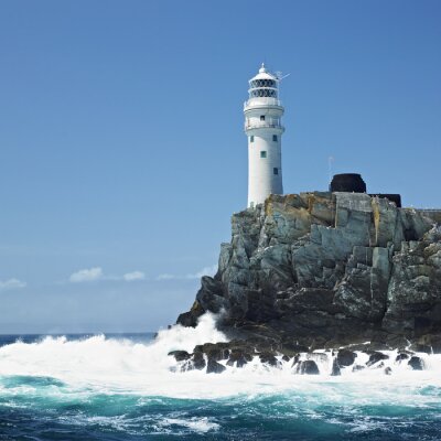 Witte vuurtoren in Ierland