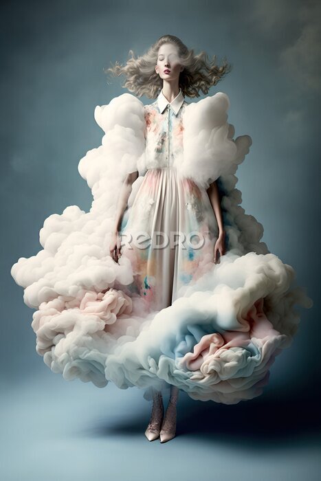Poster Wolken jurk