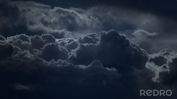 Poster Wolken lucht 's nachts
